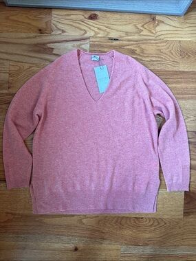Poetry women’s coral lightweight cashmere sweater size 6 NWT